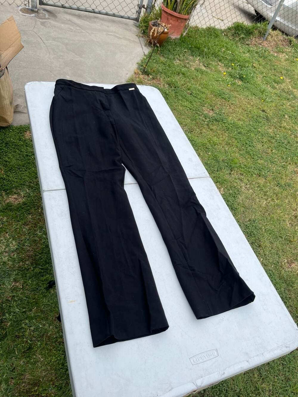 Tahari Black Straight Leg Dress Pants Size 8